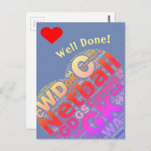Custom Netball Typografie Herzdesign Postkarte (Vorne/Hinten)