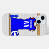 Custom Netball Uniform Blue mit Rot und Weiß Case-Mate iPhone Hülle (Rückseite (Horizontal))