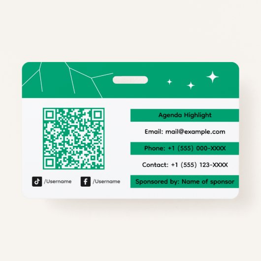 Custom Networking Event QR Code Ausweis (Rückseite)