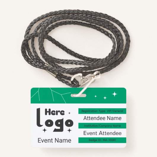 Custom Networking Event QR Code Ausweis (Vorderseite mit Schlüsselband)