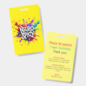 Custom NEUROSPICY learning disability emergency  Ausweis (Vorder- & Rückseite)