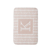 Custom Neutral Earthy Sand Zigzag Stripes Art Badematte (Vorderseite Vertikal)