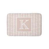 Custom Neutral Earthy Sand Zigzag Stripes Art Badematte (Vorderseite)