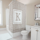 Custom Neutral Earthy Taupe Zigzag Art Stripes Duschvorhang (Beispiel)