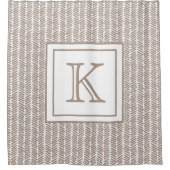 Custom Neutral Earthy Taupe Zigzag Art Stripes Duschvorhang (Vorderseite)