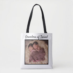 Custom New Baby Foto Oma of Twins Tasche