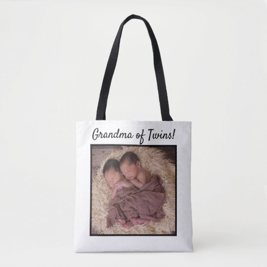 Custom New Baby Foto Oma of Twins Tasche (Vorderseite)