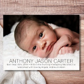 Custom New Baby Newborn Boy Birth Stats | FOTO Ankündigung