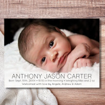 Custom New Baby Newborn Boy Birth Stats | FOTO