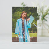 Custom New Graduate Foto Grad Party Dankeskarte (Stehend Vorderseite)