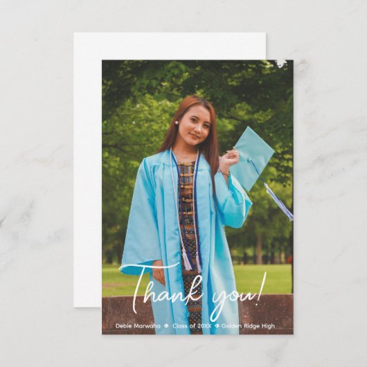 Custom New Graduate Foto Grad Party Dankeskarte (Vorne/Hinten)