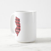 Custom New Jersey Staat Heimat Kariert Weihnachten Kaffeetasse (Vorderseite Links)