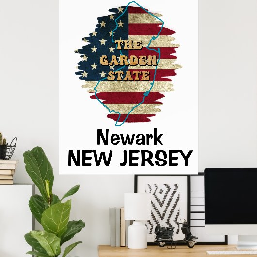 Custom New Jersey Staat Poster (Heimbüro)