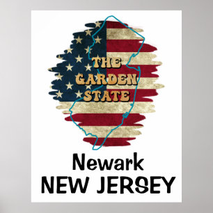 Custom New Jersey Staat Poster