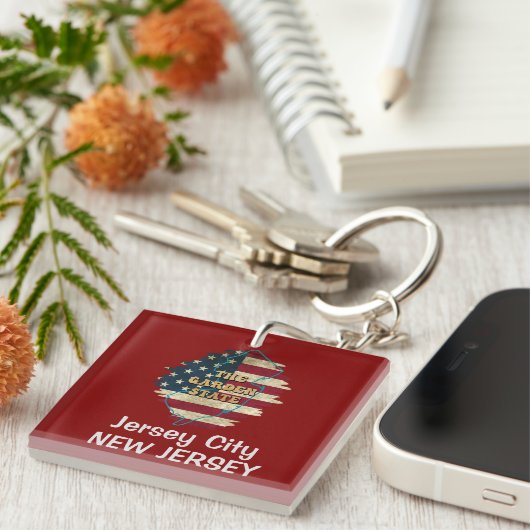 Custom New Jersey Staat Schlüsselanhänger (Vorderseite rechts)