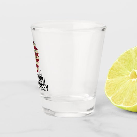 Custom New Jersey Staat Shot Glass Schnapsglas (Rechts)