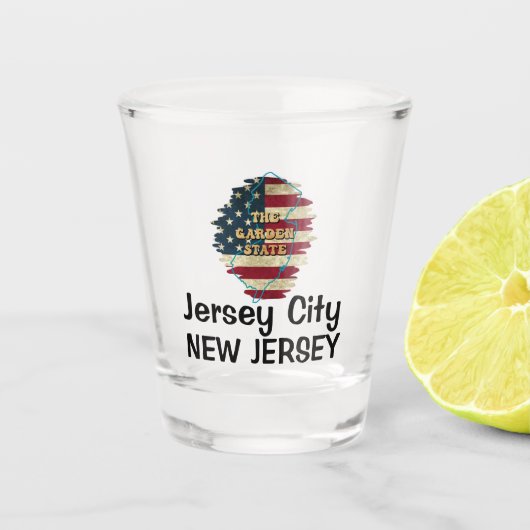 Custom New Jersey Staat Shot Glass Schnapsglas (Vorderseite)