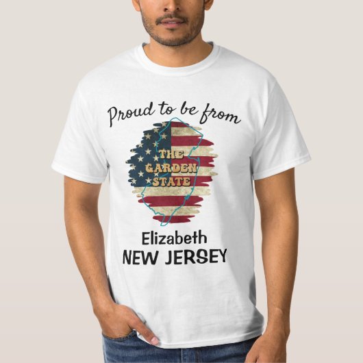Custom New Jersey Staat T - Shirt (Vorderseite)