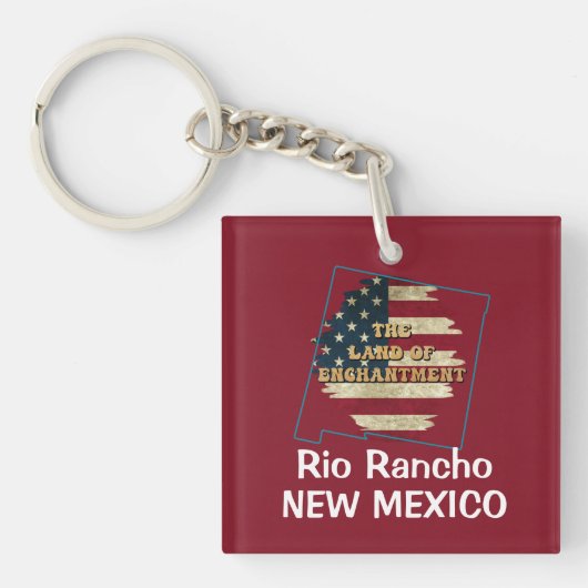Custom New Mexico Staat Schlüsselanhänger (Vorderseite)