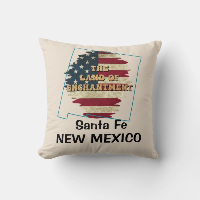 Custom New Mexico Staat Throw Kissen (Vorderseite)