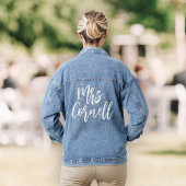 Custom New Mrs Bride Wedding Modern Script Jeansjacke