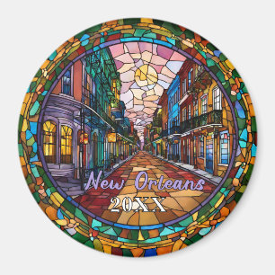 Custom New Orleans Bourbon Street datiert Magnet