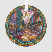 Custom New Orleans Bourbon Street datiert Ornament (Rückseite)