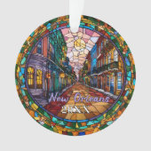 Custom New Orleans Bourbon Street datiert Ornament (Vorderseite)