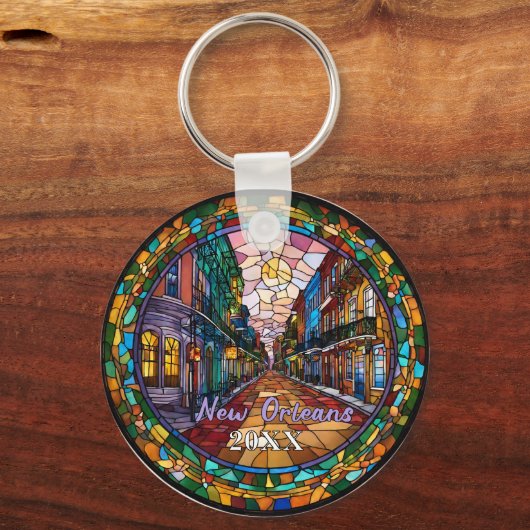 Custom New Orleans Bourbon Street datiert Schlüsselanhänger (Rückseite)