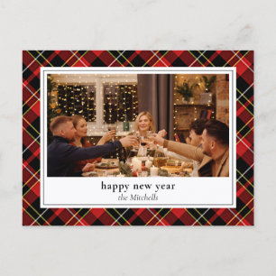 Custom New Year Chic Red Schwarz-weiß Yellow Karie Postkarte
