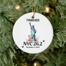 Custom New York 2024 Marathon Ornament Finisher