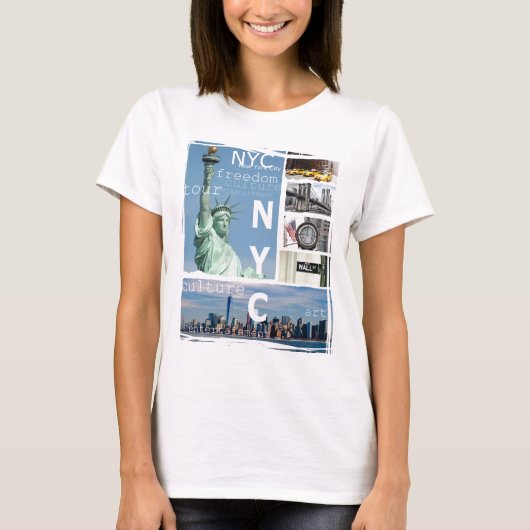 Custom New York City Manhattan Nyc Liberty Statue T-Shirt (Vorderseite)