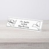 Custom New York Staaten US Zuhause Line Art Schreibtischnamensplakette (Vorderseite )