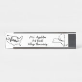 Custom New York Staaten US Zuhause Line Art Schreibtischnamensplakette (Vorderseite )