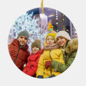 Custom New York Trip Skyline Family Foto Keramik Ornament (Hinten)