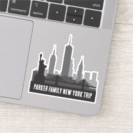 Custom New York Trip Skyline Laptop Aufkleber