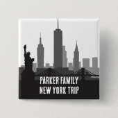 Custom New York Trip Skyline Statue of Liberty Button (Vorderseite)