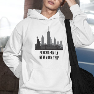 Custom New York Trip Skyline Statue of Liberty Hoodie