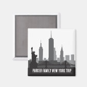 Custom New York Trip Skyline Statue of Liberty Magnet (Vorderseite/Rückseite)