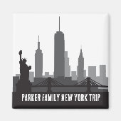 Custom New York Trip Skyline Statue of Liberty Magnet (Vorne)