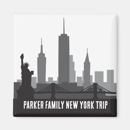Custom New York Trip Skyline Statue of Liberty Magnet (Vorne)