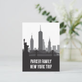 Custom New York Trip Skyline Statue of Liberty Postkarte (Stehend Vorderseite)