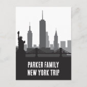 Custom New York Trip Skyline Statue of Liberty Postkarte (Vorderseite)