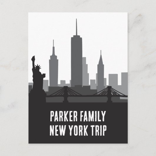 Custom New York Trip Skyline Statue of Liberty Postkarte (Vorderseite)