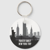 Custom New York Trip Skyline Statue of Liberty Schlüsselanhänger (Rückseite)