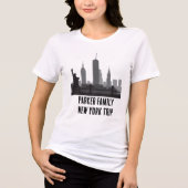 Custom New York Trip Skyline Statue of Liberty Tri-Blend Shirt (Vorderseite)