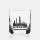 Custom New York Trip Skyline Statue of Liberty Whiskyglas (Vorderseite)