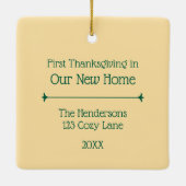 Custom New Zuhause Cosy Erntedank Ornament (Rückseite)