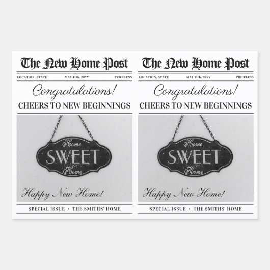 Custom New Zuhause Gift Housewarming Blumen Bouque Geschenkpapier Set (Vorderseite)