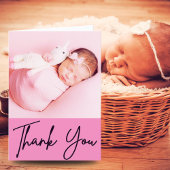 Custom Newborn Foto Midfrau Pink Dankesgeschenk Dankeskarte